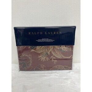 Ralph Lauren Inez Paisley KING Duvet Cover Jacobean Floral Burgundy Red